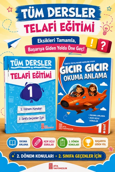 1. Sınıftan 2.Sınıfa Geçenler İçin Tüm Dersler Telafi Eğitimi + Okuma Anlama ürün görseli 1