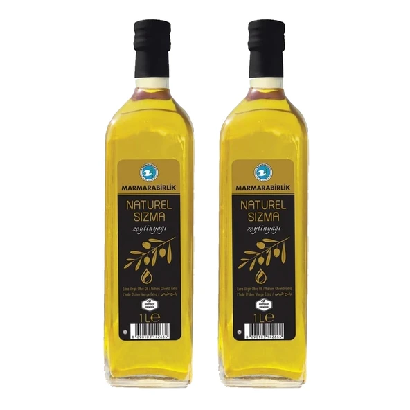 Marmarabirlik Naturel Sızma Zeytinyağı 1000 ml Cam 2 li ürün görseli 1
