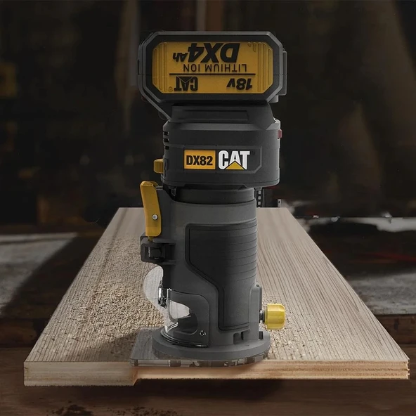 CAT DX82B 18Volt Şarjlı Kömürsüz 6mm Devir Ayarlı Profesyonel Avuç İçi El Frezesi Formika Tıraşlama (Akü Dahil Değildir) ürün görseli 1
