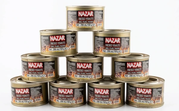 10 Kutu Reşo Yakıtı Jel Yakıt (200 ml / 150 gr) - Mangal Kamp Ve Büfe Tipi Isıtıcı Jel ürün görseli 1