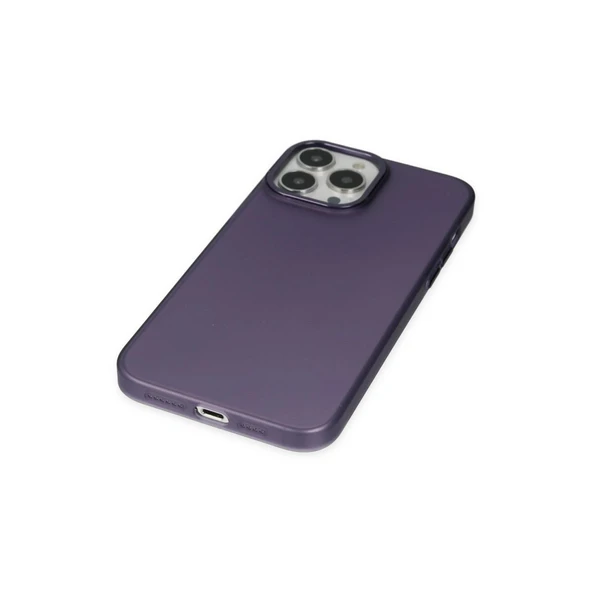 İphone 14 Pro Max Kılıf Modos Metal Kapak - Mor - Resim 4