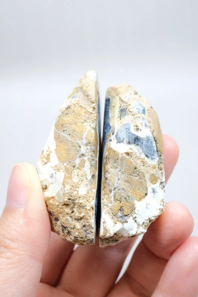 Mavi Dendrit Opal Çifti • Beyaz İçeriğe Sahip Opal - Resim 6
