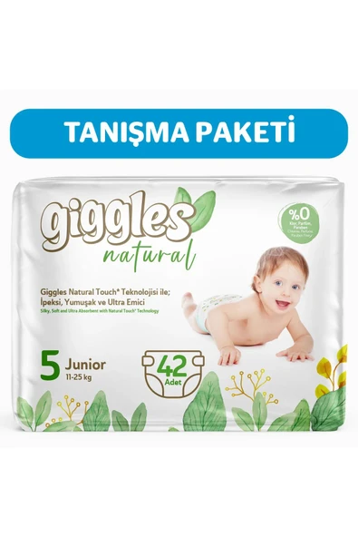 Giggles Natural 5 Numara Juniour Pamuklu Bebek Bezi 42 Adet ürün görseli 1