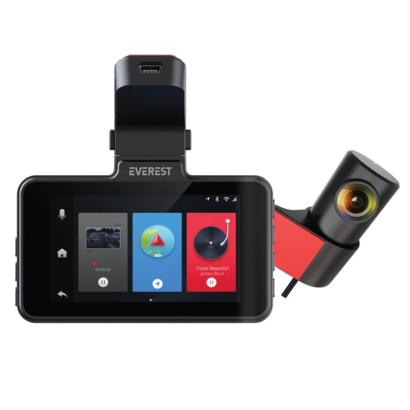 Everest Car15 3.0"Ips Ekran 1080P+720P 120° Açı G-Sensor+Wifi 64Gb Tf Kartlı Araç Ön ve Arka Kamera ürün görseli 1