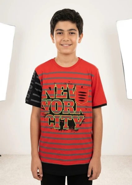 Erkek Çocuk Kırmızı T-Shirt 00694KM ürün görseli 1
