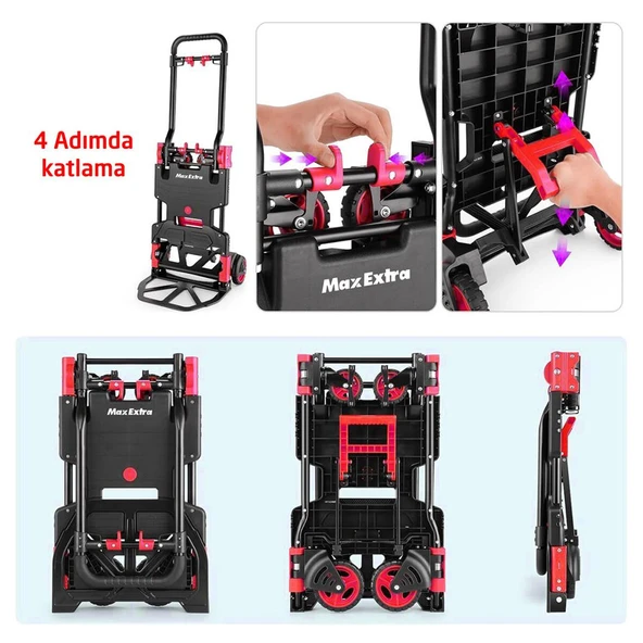 Max Extra FW-90TP 2si 1 Arada Katlanır El Arabası - Resim 5
