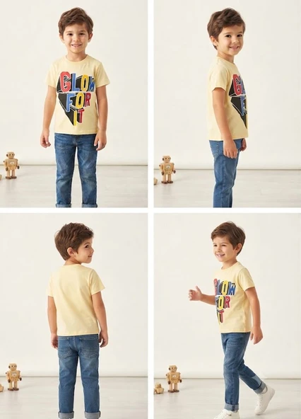 Erkek Çocuk Sarı T-Shirt - Resim 4