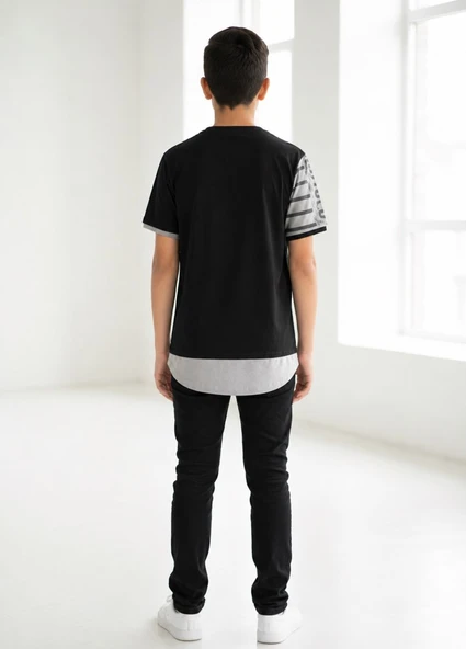 Erkek Çocuk Siyah T-Shirt - Resim 3