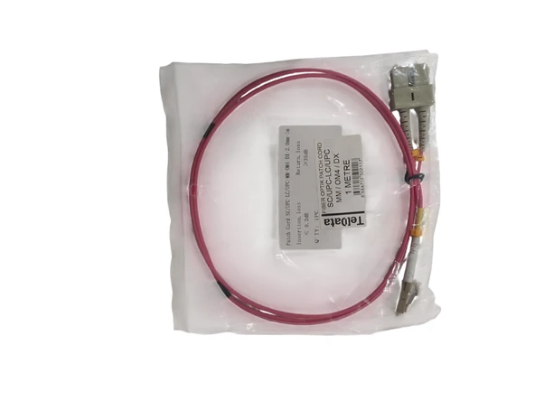 Teldata Tld-Lclcom41 Lc-Upc-Lc-Upc Mm Dx Om4 1 Metre Fiber Optik Patchcord ürün görseli 1
