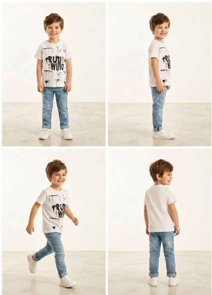 Erkek Çocuk Beyaz T-Shirt - Resim 4