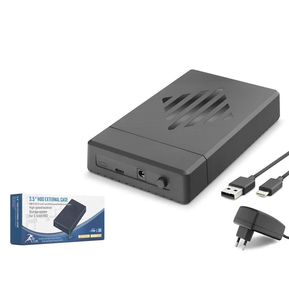 Hadron Hdx1794 3.5 İnç Sata Hdd Harici Disk Kutusu Usb 2.0 Type-C - Siyah ürün görseli 1