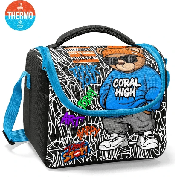 Coral High Kids Grafiti Ayıcık Desenli Thermo Beslenme Çantası 37150 ürün görseli 1