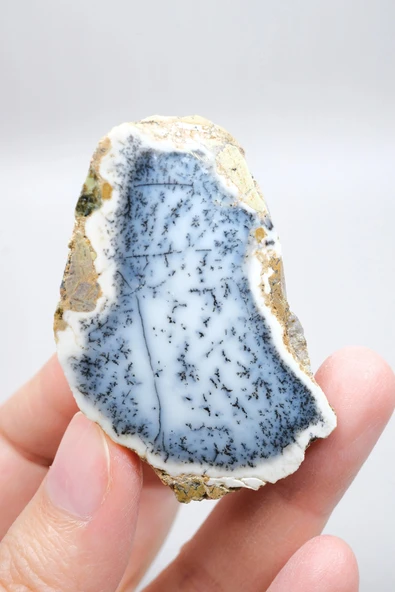 Mavi Dendrit Opal Çifti • Beyaz İçeriğe Sahip Opal - Resim 3