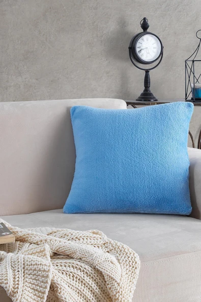 Sofa | 1 Adet Mavi Renk Welsoft Kırlent Kılıfı Yastık Kılıfı 44x44 Cm ürün görseli 1
