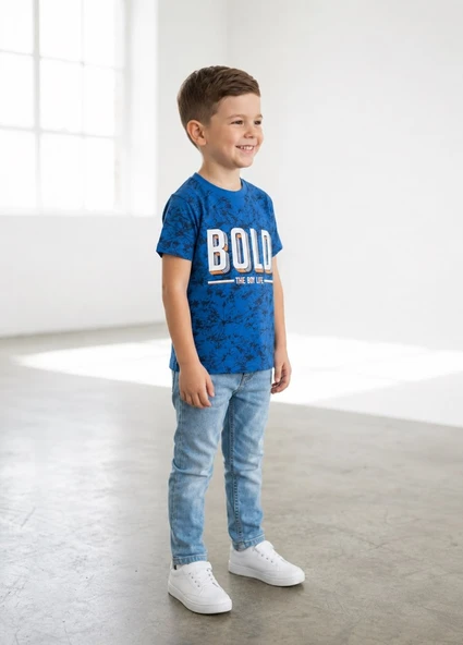 Erkek Çocuk Mavi T-Shirt - Resim 2
