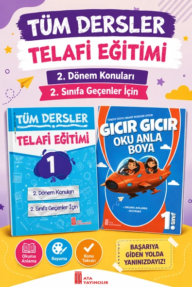 1. Sınıftan 2.Sınıfa Geçenler İçin Tüm Dersler Telafi Eğitimi + Oku Anla Boya ürün görseli 1