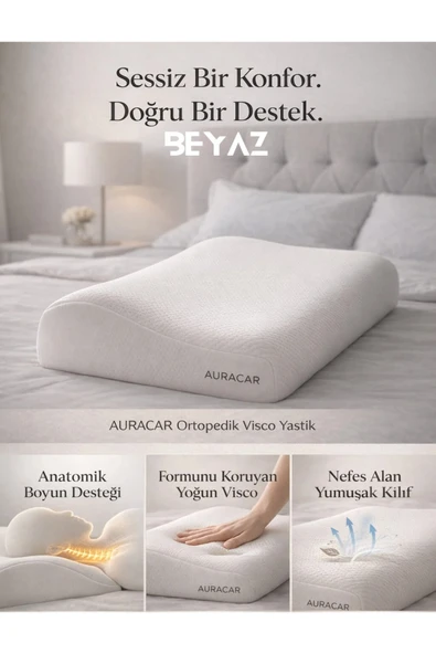 Ortopedik Visco Yastık Boyun Fıtığı Boyun Düzleşmesi Boyun Ağrısı Destekli Lüks Ortapedik Yastık ürün görseli 1