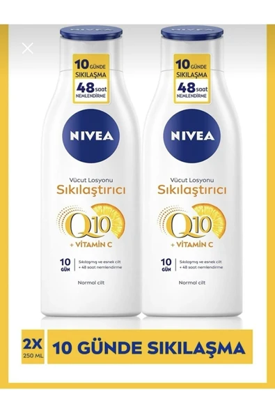 NIVEA Sıkılaştırıcı Vücut Losyonu Q10 Vitamin C 250 ml 48 Saat Nemlendirme 2 Adet ürün görseli 1
