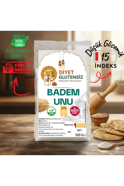 Diyet Glutensiz Glutensiz Badem Unu 500 G ürün görseli 1