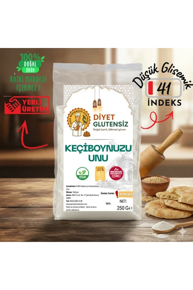 Diyet Glutensiz Glutensiz Keçiboynuzu Unu 250 G ürün görseli 1