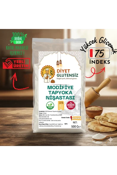 Diyet Glutensiz Glutensiz Modifiye Tapyoka Nişastası 500 G ürün görseli 1