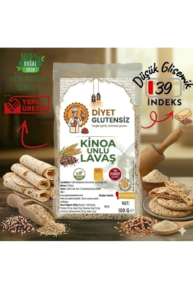 Diyet Glutensiz Glutensiz Kinoalı Lavaş 5 adet ürün görseli 1