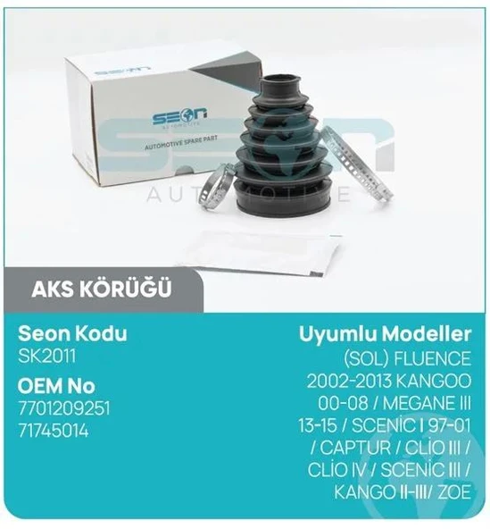 AKS KÖRÜĞÜ DIŞ (SOL) FLUENCE 2002-2013 KANGOO 00-0 8 MEGANE III 13-15 SCENİC I 97-01 CAPTUR CLİO III CLİO IV SCENİC III KANGO II-III ZOE ürün görseli 1