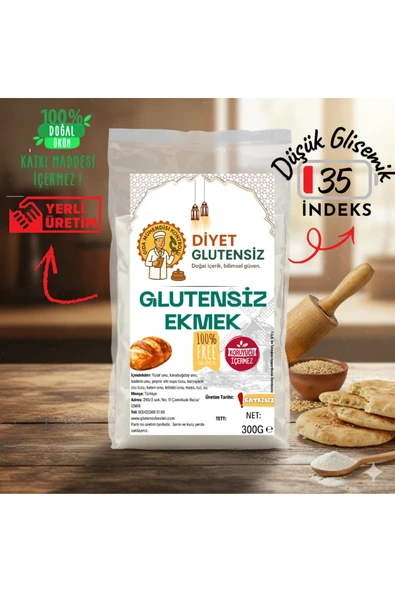 Diyet Glutensiz Glutensiz ve Nişastasız Ekmek 300 G ürün görseli 1