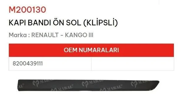 KAPI BANDI ÖN SOL KANGOO III ürün görseli 1