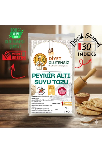 Diyet Glutensiz Glutensiz Peynir Altı Suyu Tozu (PST) 1 KG ürün görseli 1