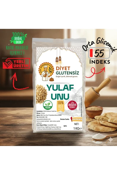 Diyet Glutensiz Glutensiz Yulaf Unu 1 KG ürün görseli 1