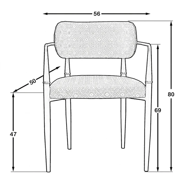Elegance Kolçaklı Metal Mutfak Sandalyesi - Resim 4