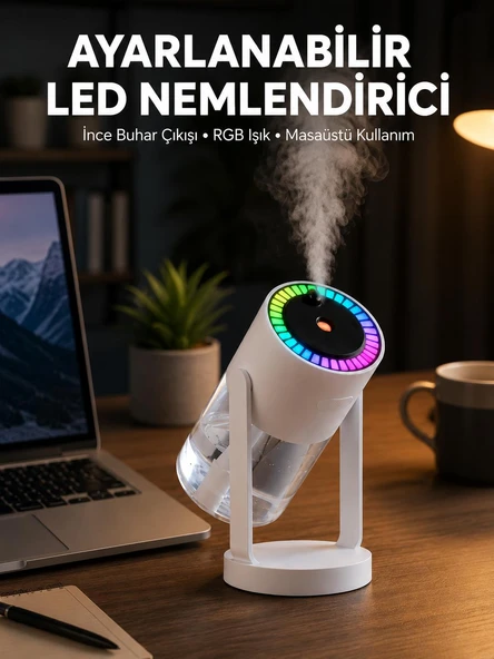 RGB Işıklı Hava Nemlendirici Ultrasonik Teknoloji ve Portatif Tasarım Yeni Nesil ürün görseli 1