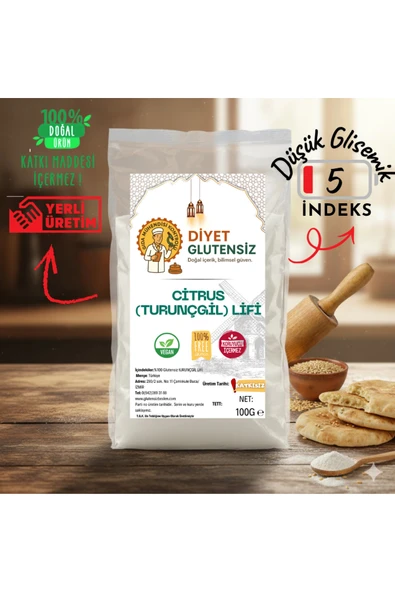 Diyet Glutensiz Glutensiz Citrus Fiber(Turunçgil Lifi) 100 G ürün görseli 1