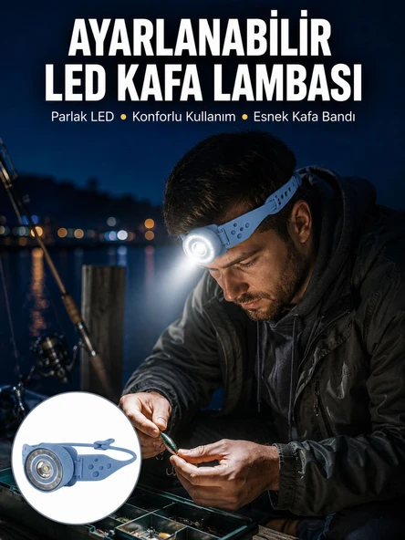 Kampçı Kafa Lambası Su Geçirmez Çok Modlu LED Yeni Nesil ürün görseli 1