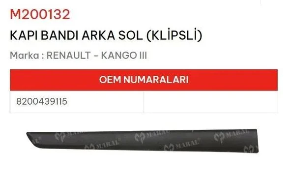 KAPI BANDI ARKA SOL KANGOO 09> III ürün görseli 1