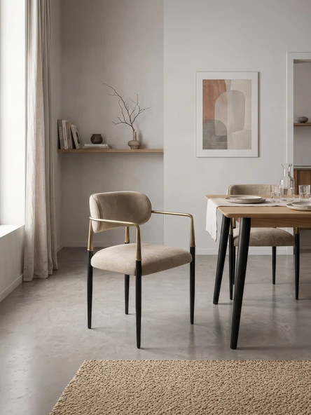 Elegance Kolçaklı Metal Mutfak Sandalyesi - Resim 9