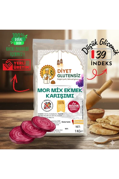 Diyet Glutensiz Glutensiz Mor Mix Ekmek Karışımı 1 Kg ürün görseli 1