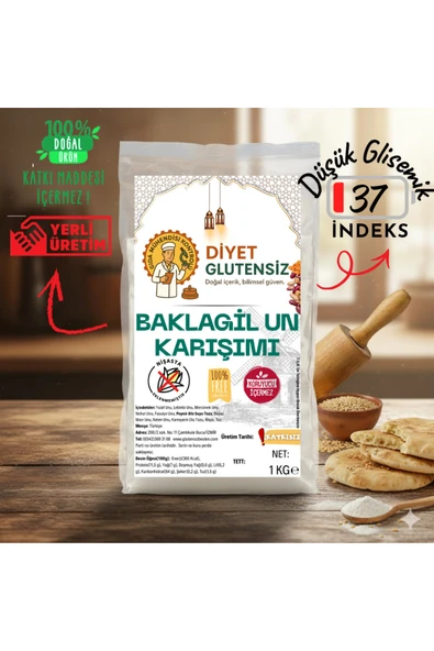Diyet Glutensiz Glutensiz Ekmeklik Baklagil Un Karışımı 0,5 KG ürün görseli 1