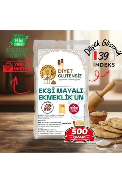 Diyet Glutensiz Glutensiz Ekşi Mayalı Ekmeklik Un Karışımı 0,5 Kg ürün görseli 1