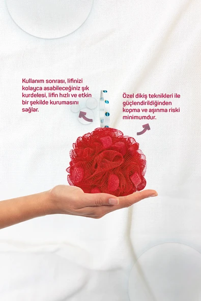 Çilek Sabunlu Banyo Lifi - Resim 2