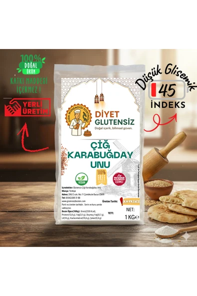 Diyet Glutensiz Glutensiz Çiğ Karabuğday Unu (Greçka) 1 KG ürün görseli 1