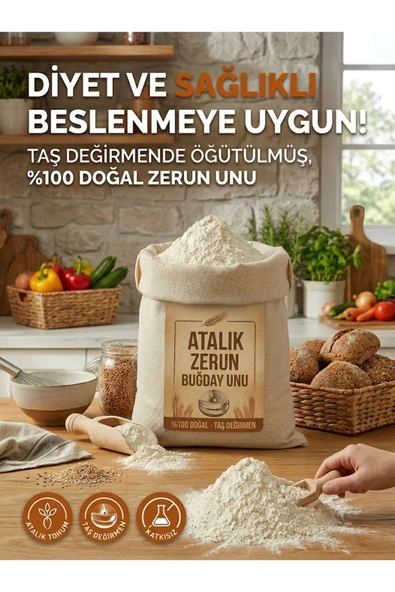Diyet Glutensiz Sivas Zerun(Zeron) Buğday Unu 1 Kg (GLUTEN İÇERİR) ürün görseli 1