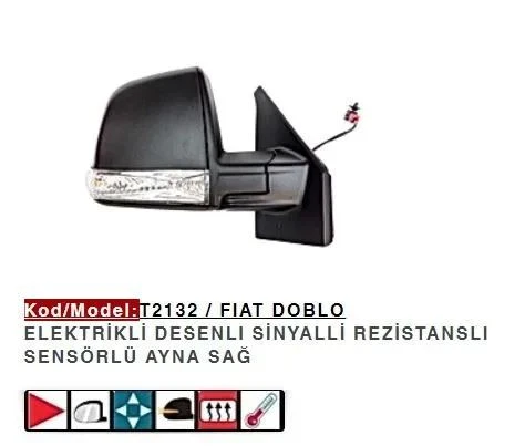 DIŞ DİKİZ AYNASI SAĞ ELEKTRİKLİ DOBLO III ürün görseli 1