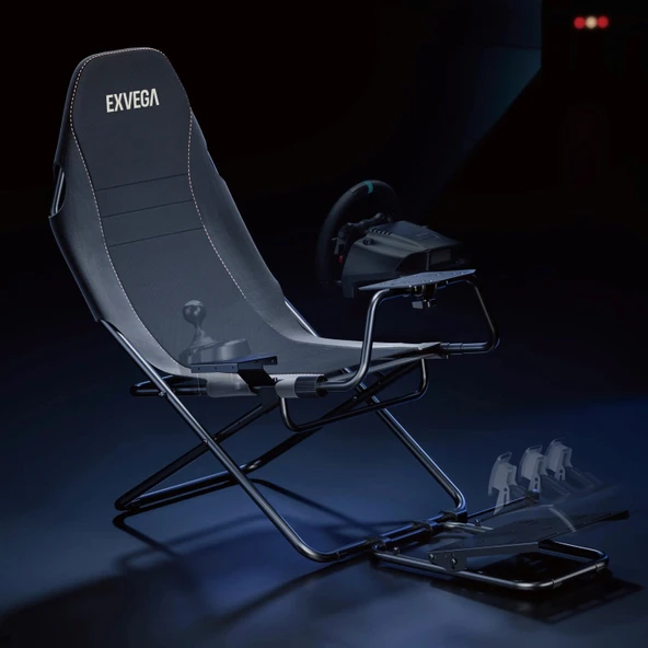 EXVEGA Katlanabilir Koltuklu Sim Racing Yarış Simülatörü Kokpiti SR02 ürün görseli 1