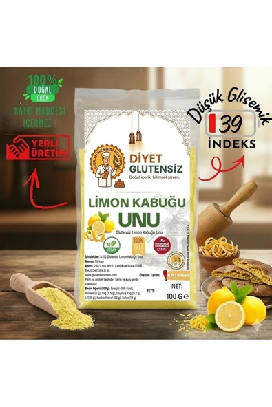 Diyet Glutensiz Glutensiz Limon Kabuğu Unu 100 G ürün görseli 1