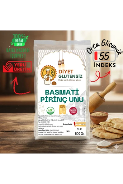 Diyet Glutensiz Glutensiz Basmati Pirinç Unu 500 G ürün görseli 1