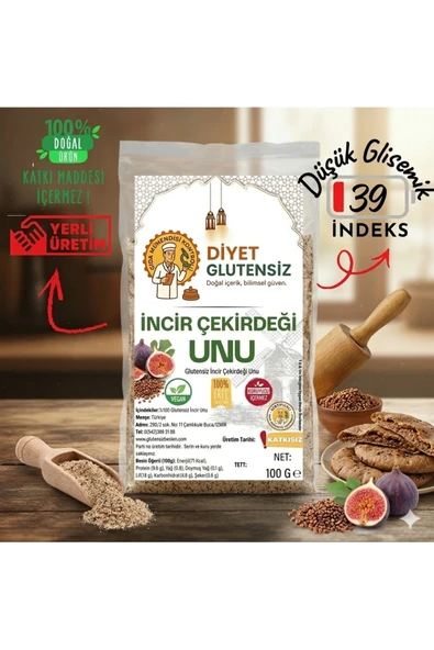 Diyet Glutensiz Glutensiz İncir Çekirdeği Unu 100 G ürün görseli 1