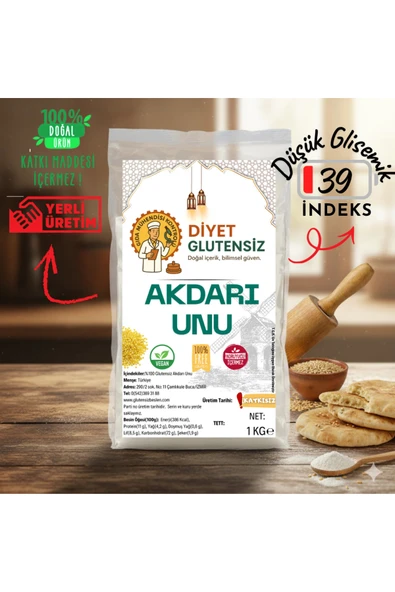 Diyet Glutensiz Glutensiz Akdarı(millet) Unu 1 kg ürün görseli 1