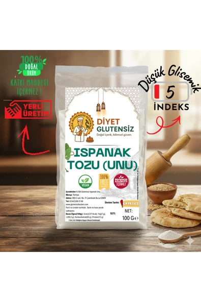 Diyet Glutensiz Glutensiz Ispanak Tozu (Unu) 100 g ürün görseli 1